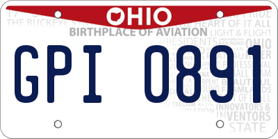 OH license plate GPI0891