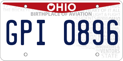 OH license plate GPI0896