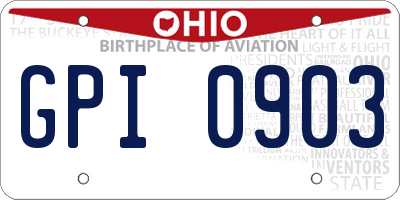 OH license plate GPI0903