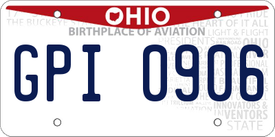 OH license plate GPI0906
