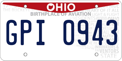 OH license plate GPI0943