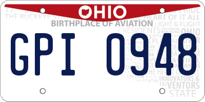 OH license plate GPI0948