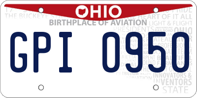 OH license plate GPI0950