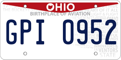 OH license plate GPI0952