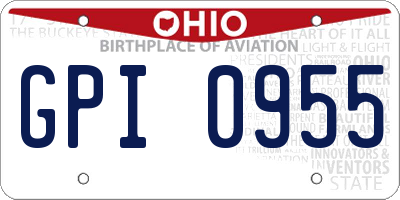 OH license plate GPI0955