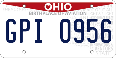 OH license plate GPI0956