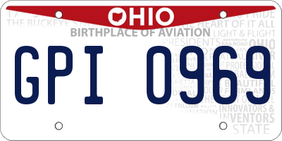 OH license plate GPI0969