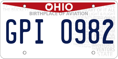 OH license plate GPI0982