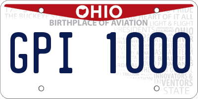 OH license plate GPI1000