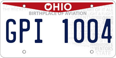 OH license plate GPI1004