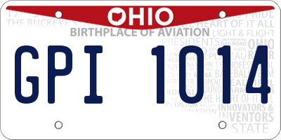OH license plate GPI1014