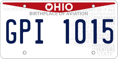 OH license plate GPI1015