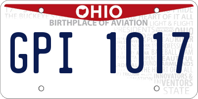 OH license plate GPI1017