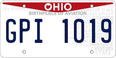 OH license plate GPI1019