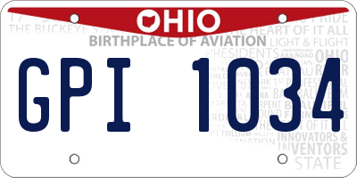 OH license plate GPI1034