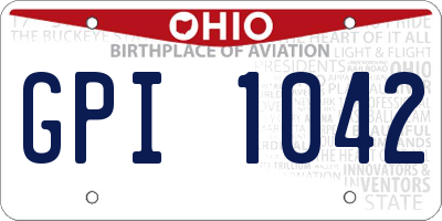 OH license plate GPI1042