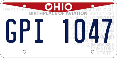 OH license plate GPI1047