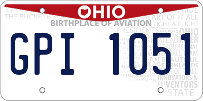 OH license plate GPI1051