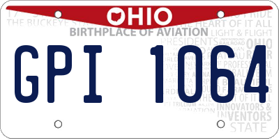 OH license plate GPI1064