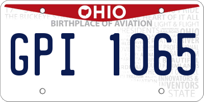 OH license plate GPI1065
