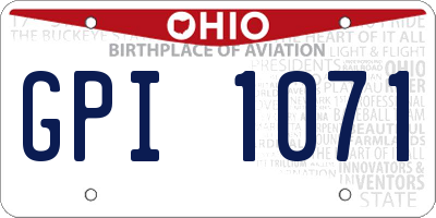 OH license plate GPI1071