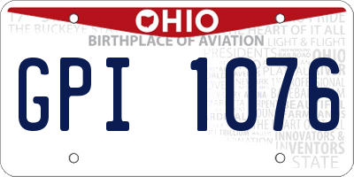 OH license plate GPI1076