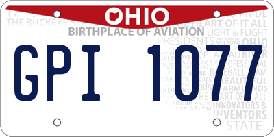 OH license plate GPI1077