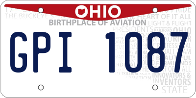 OH license plate GPI1087