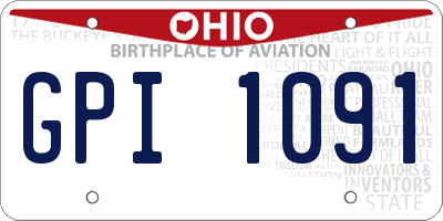 OH license plate GPI1091