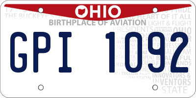 OH license plate GPI1092