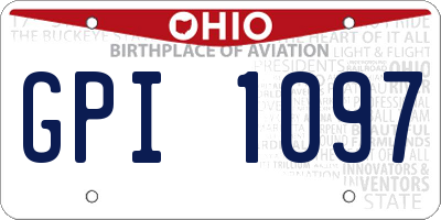 OH license plate GPI1097