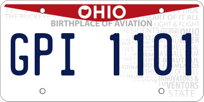 OH license plate GPI1101