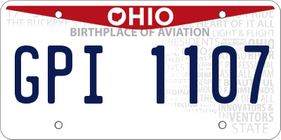 OH license plate GPI1107