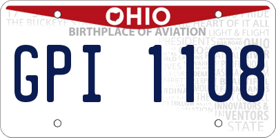 OH license plate GPI1108