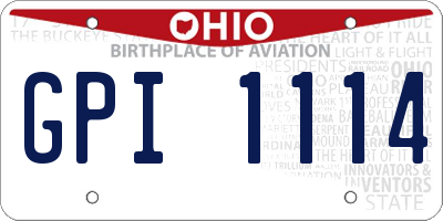 OH license plate GPI1114