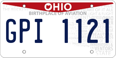 OH license plate GPI1121