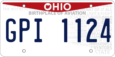 OH license plate GPI1124