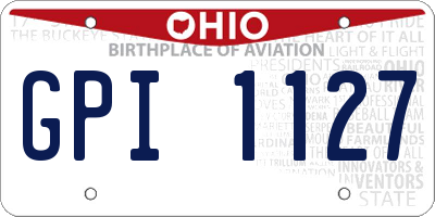 OH license plate GPI1127
