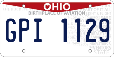 OH license plate GPI1129