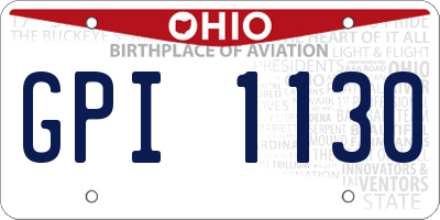 OH license plate GPI1130