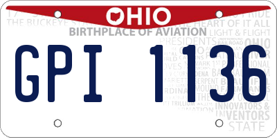 OH license plate GPI1136