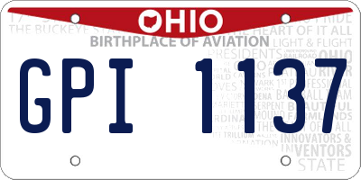 OH license plate GPI1137