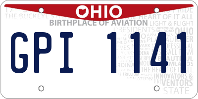 OH license plate GPI1141