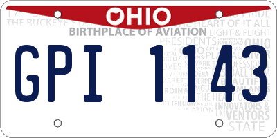 OH license plate GPI1143