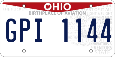 OH license plate GPI1144