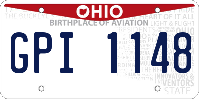 OH license plate GPI1148