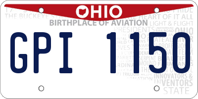 OH license plate GPI1150