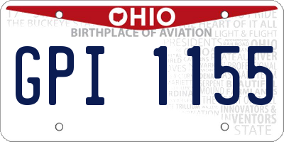 OH license plate GPI1155