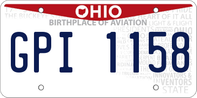 OH license plate GPI1158