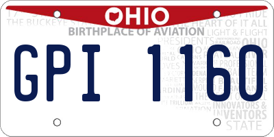 OH license plate GPI1160
